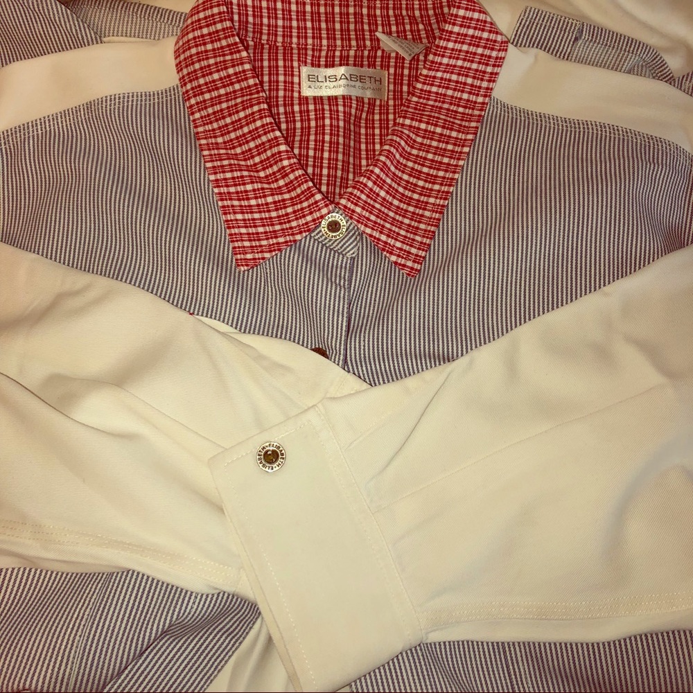 Elizabeth Liz Claiborne Button Down Cotton Shirt